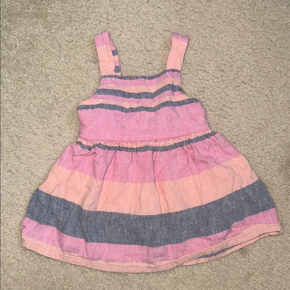 Carters Pink and Blue Striped Dress size 9months